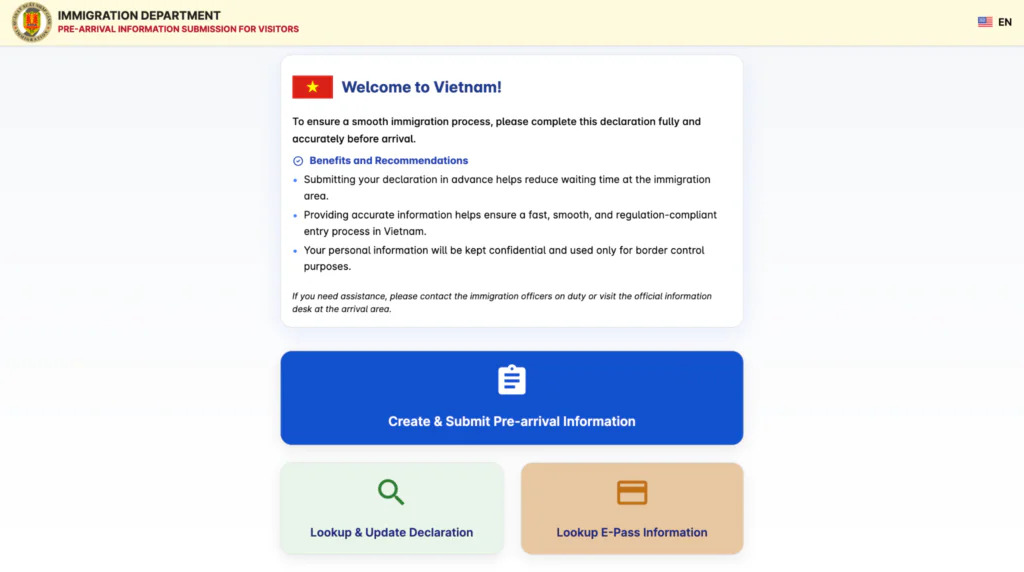 Vietnam Digital Arrival Card Vietnam Digital Arrival Card